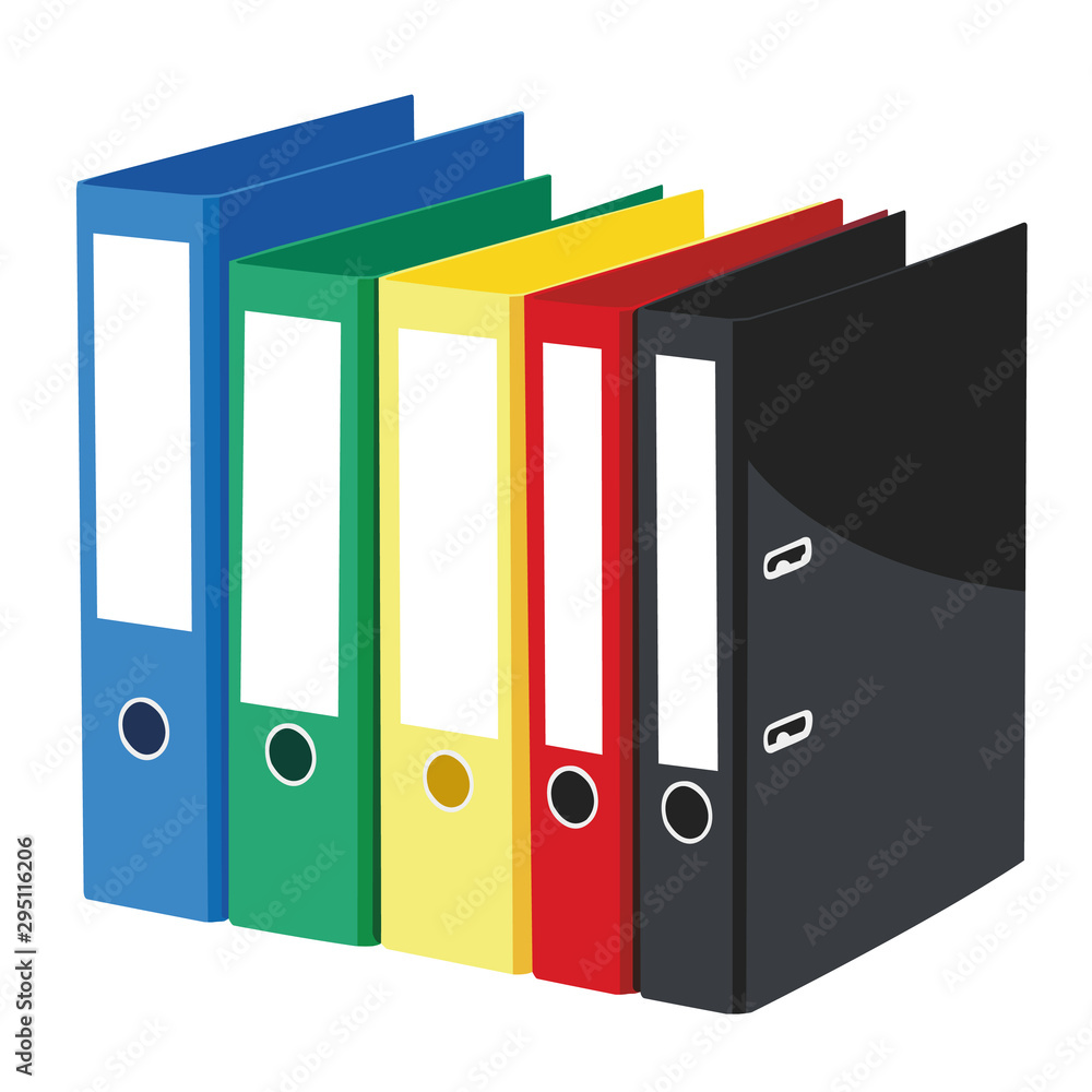 Box Files realistic vector illustration isolated Box Files realistic vector illustration isolated