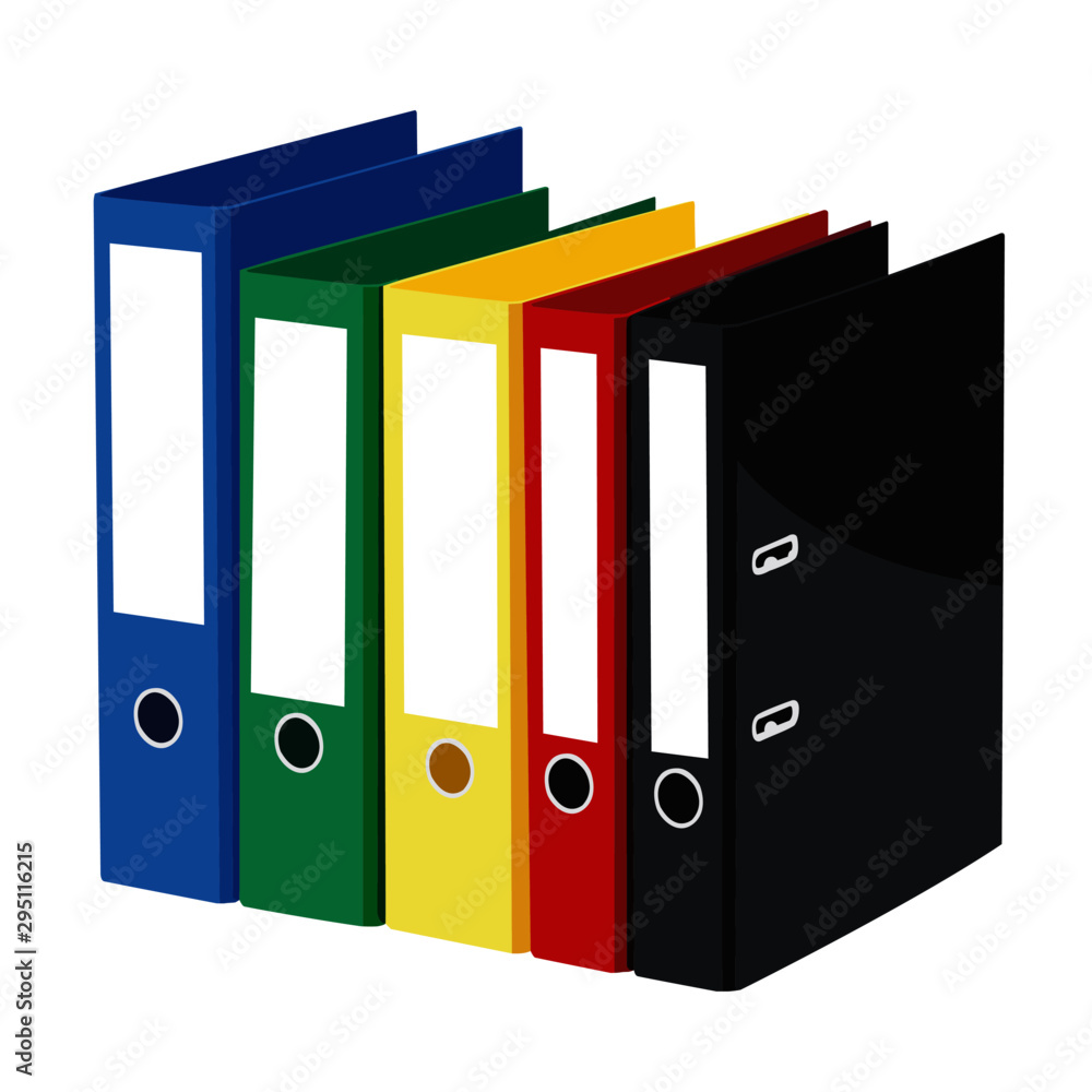 Box Files realistic vector illustration isolated Box Files realistic vector illustration isolated