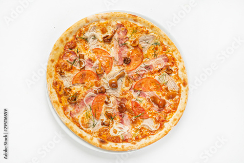 tasty pizza on the white background