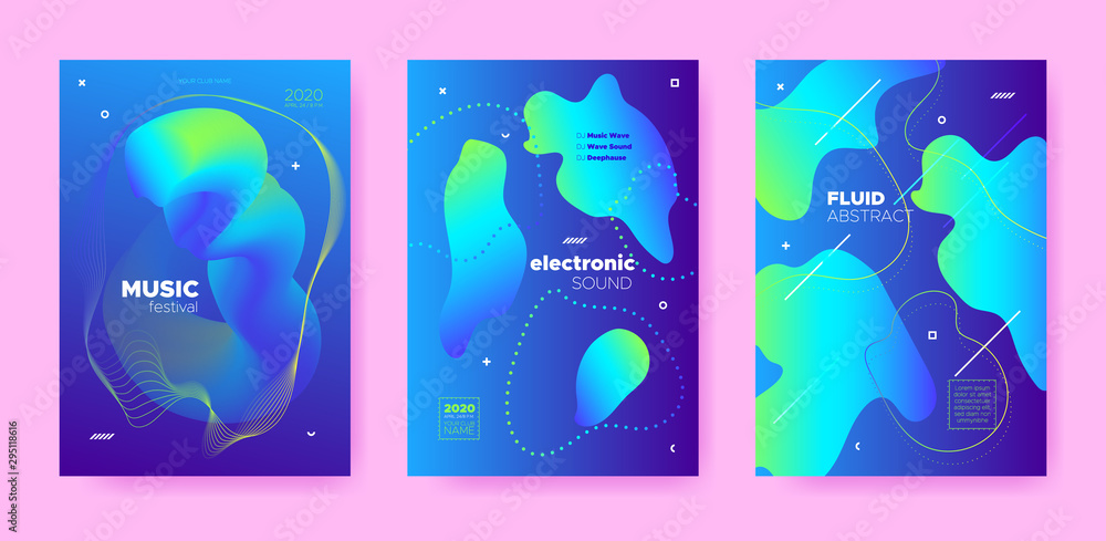 Electronic Festival. Dj Poster. Neon Minimal 