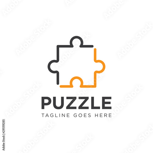puzzle logo and icon vector illustration design template