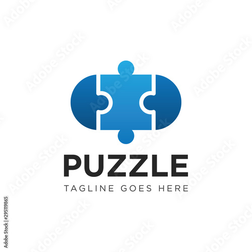 puzzle logo and icon vector illustration design template