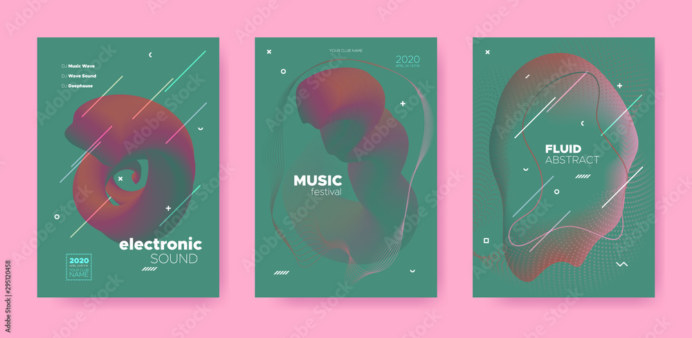 Abstract Fluid Design. Music Party. House Dj 