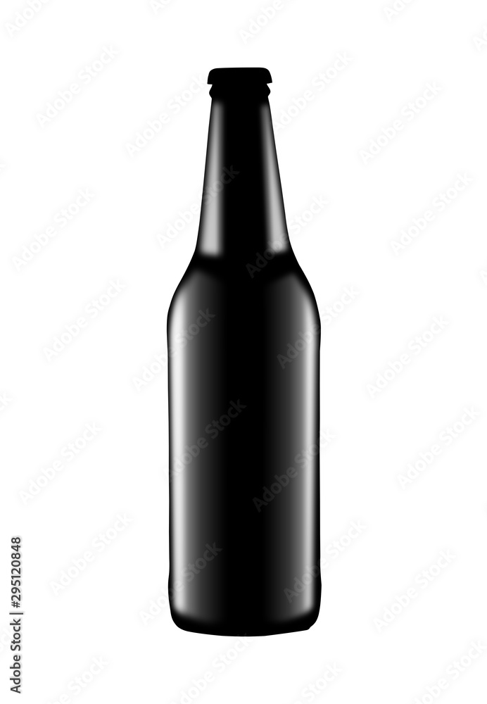 black bottle with beer