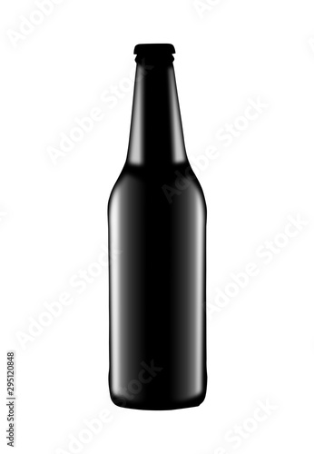 black bottle with beer