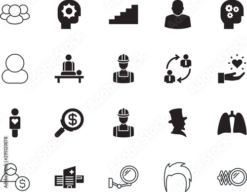 people vector icon set such as: barber, education, breathe, organization, usa, friend, relaxation, america, science, hands, researcher, approved, users, history, object, phone, cancer, community