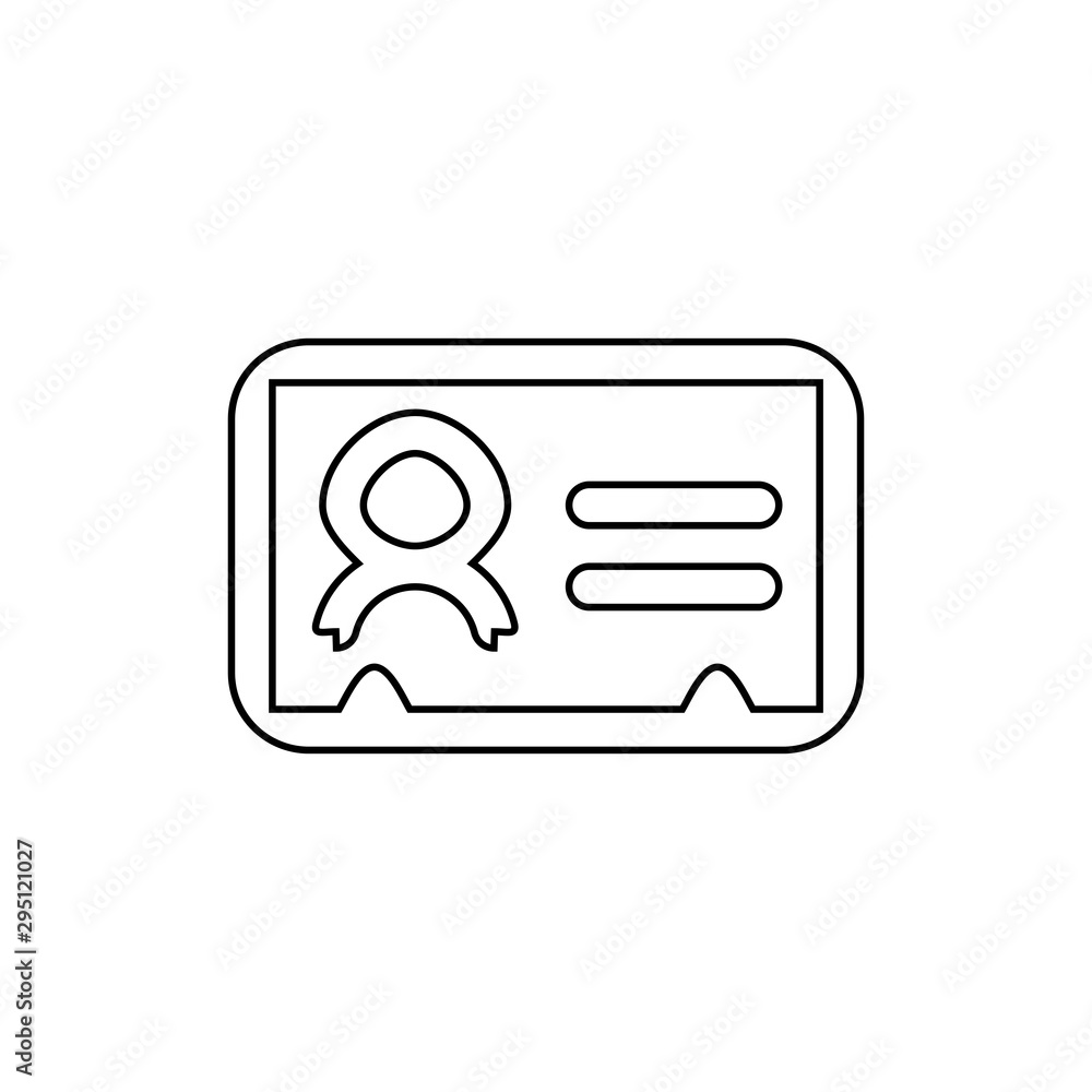Person id card icon. Badge sign Person id card icon. Badge sign