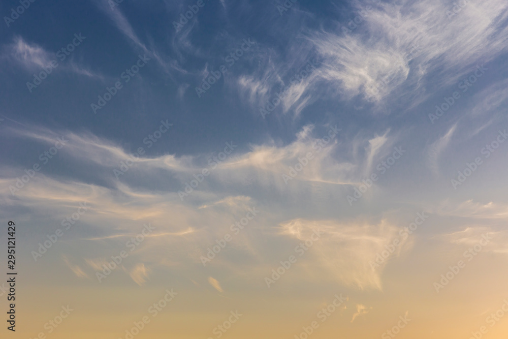 Beautiful air clouds at sunset - obrazy, fototapety, plakaty 