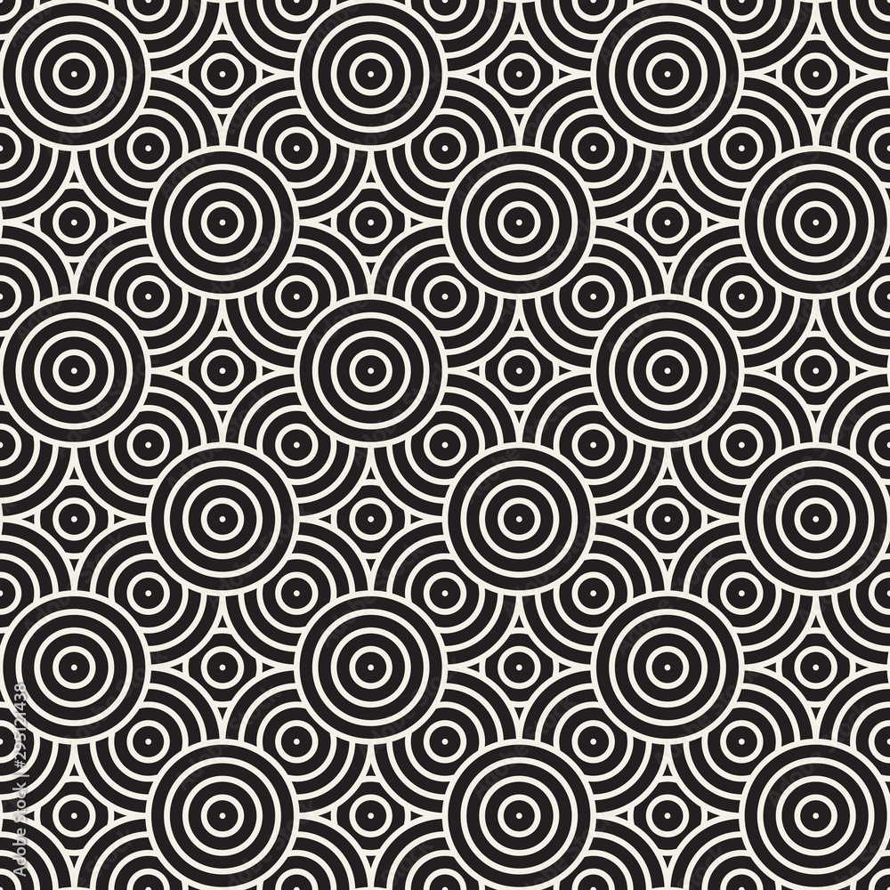 Vector seamless pattern. Repeating abstract background. Black and white geometric design. Modern stylish texture.