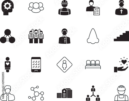 people vector icon set such as: unity, down, intelligence, globe, lungs, interview, cross, glyph, travel, closeup, pattern, nostril, site, airplane, body, coverage, diagnostic, nasal, wc, healthy