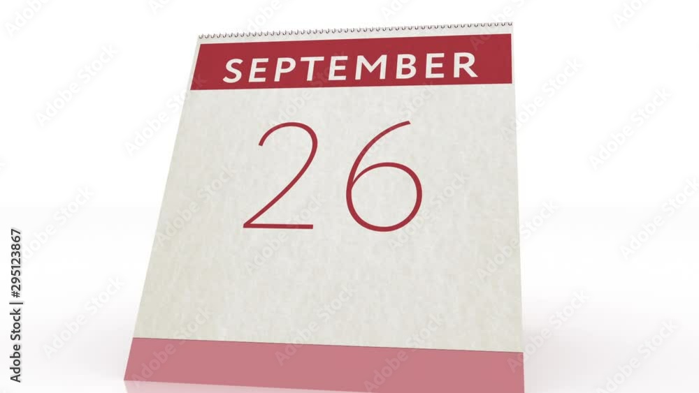 September 26 date. calendar change to September 26 animation September 26 date. calendar change to September 26 animation