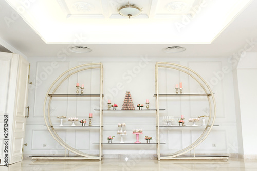 Designer shelf with sweets. decoration of the holidays