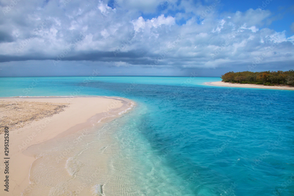 Channel between Ouvea and Mouli Islands flowing into Ouvea Lagoon, Loyalty Islands, New Caledonia