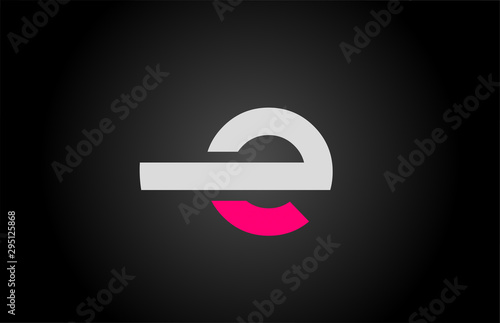 white pink alphabet letter e logo icon design