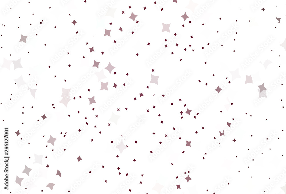 Light Pink, Red vector background with small and big stars.