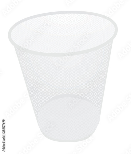 White waste bin. vector illustration