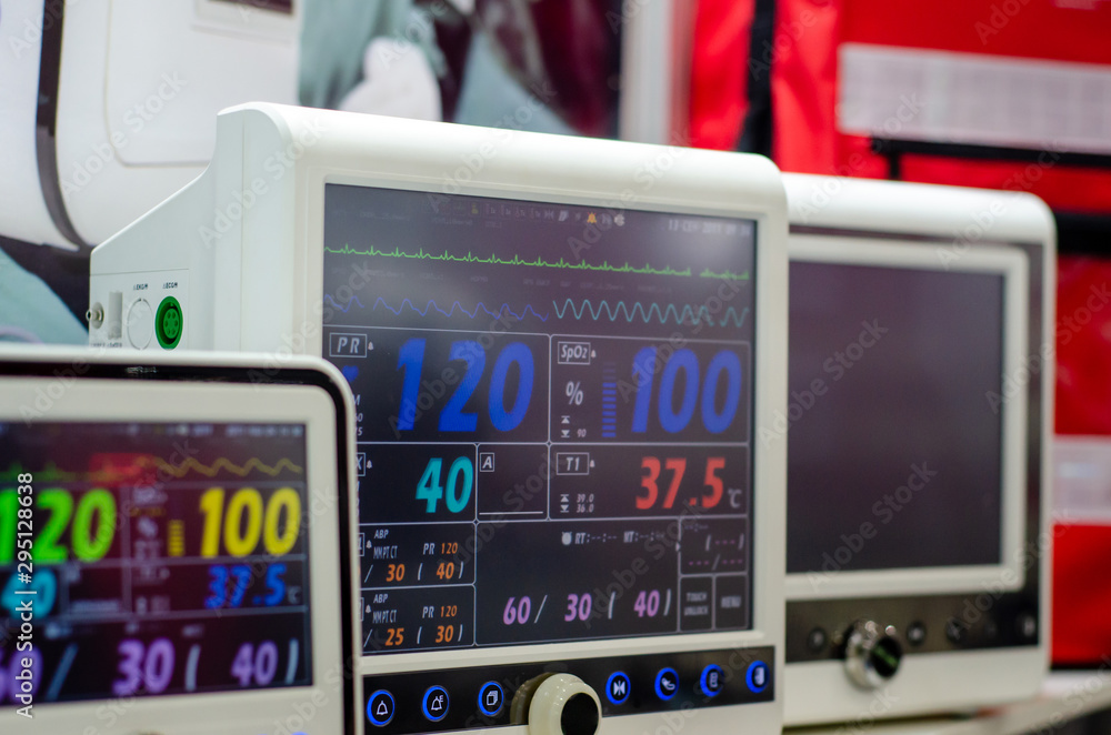 Close-up of Multiparameter Patient Monitor.