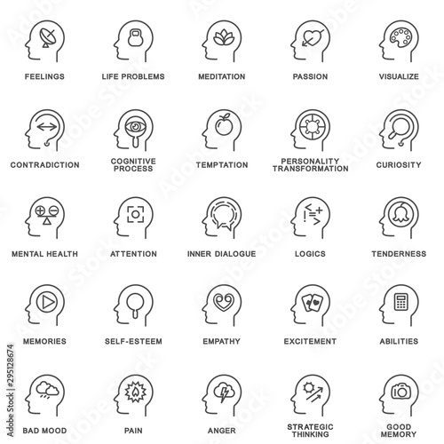 Icons psychology of personality. Psychology of the human personality in the process of life. The thin contour lines.