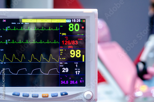 Close-up of Multiparameter Patient Monitor.