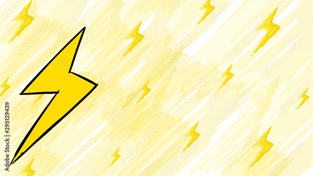 Background lightning Cartoon Sketch Drawing Style with white background