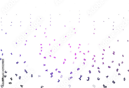 Light Purple vector background with financial symbols.