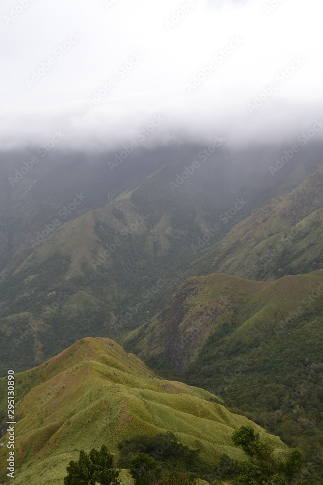 view of mountains, top station munnar, kerala