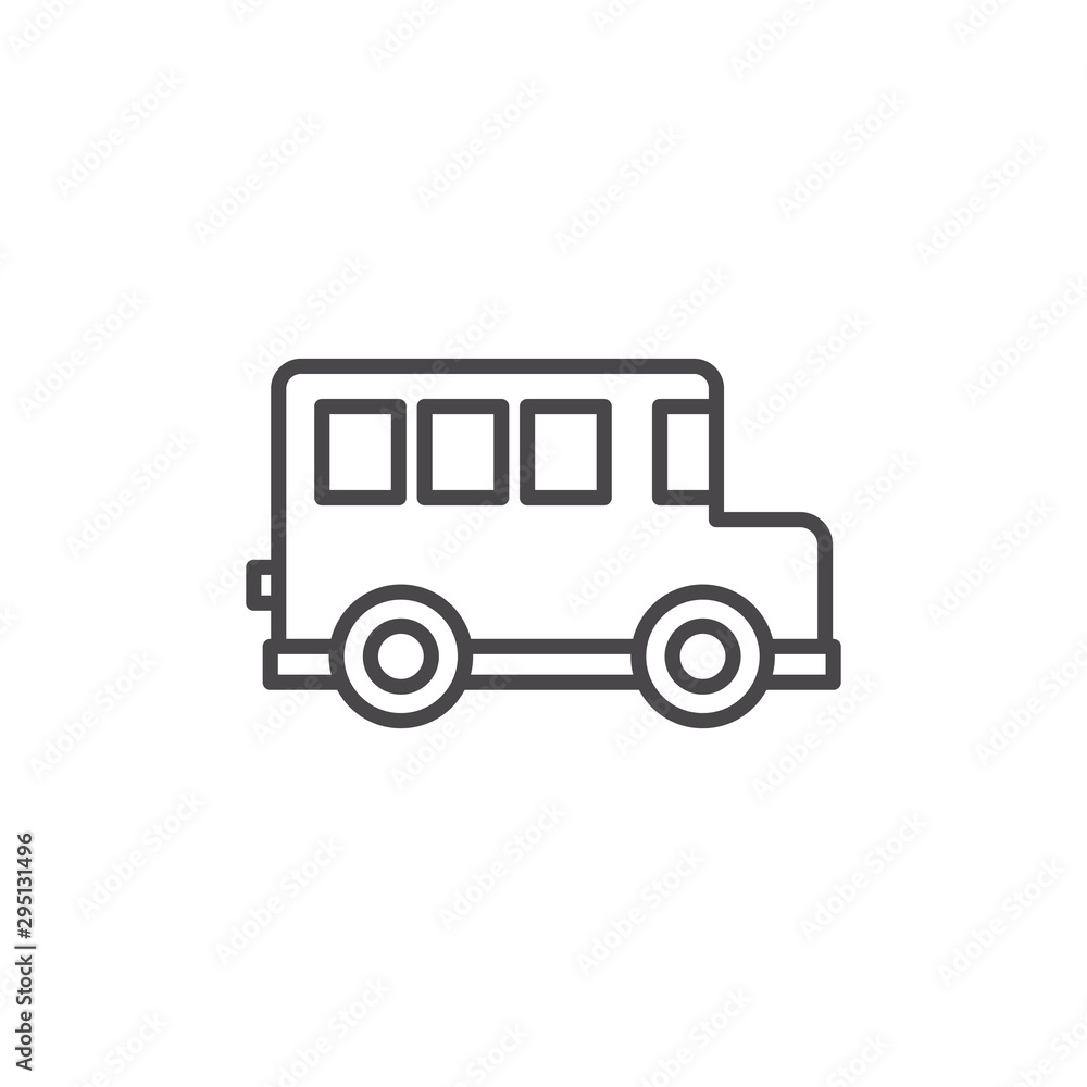 Isolated bus of school vector design