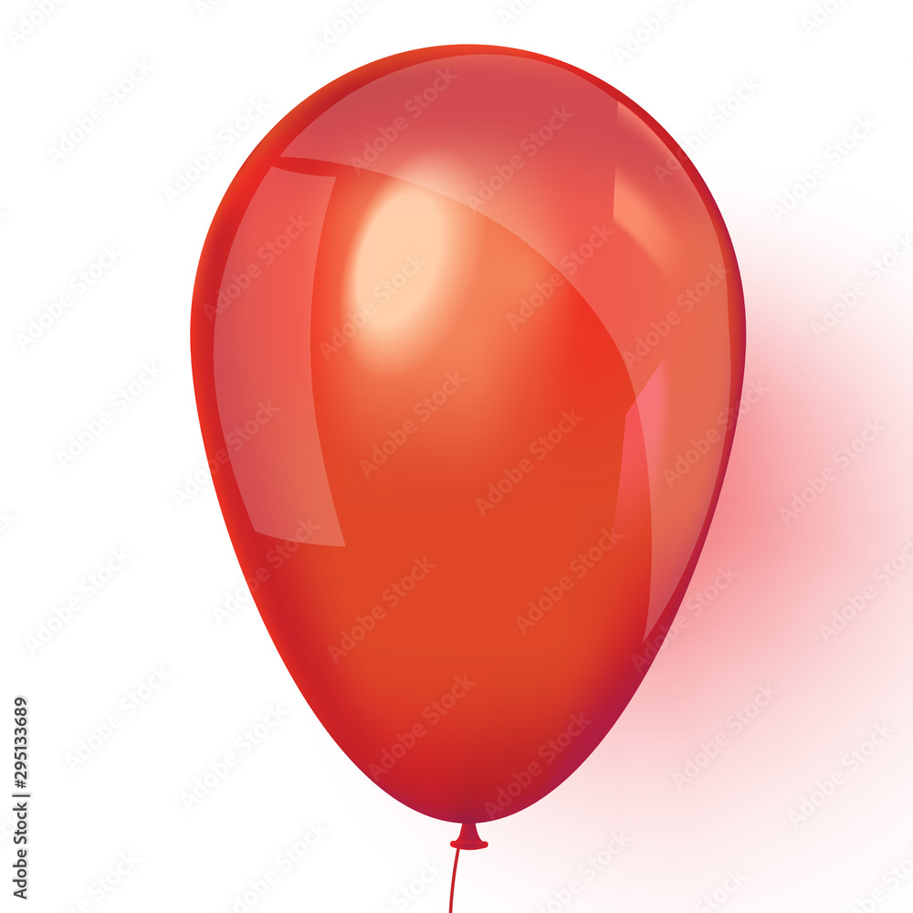Realistic red balloon isolated on white background Realistic red balloon isolated on white background