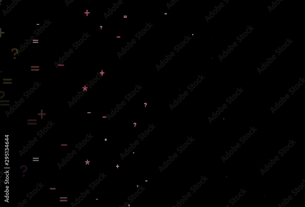 Dark Pink, Red vector texture with mathematic symbols. Dark Pink, Red vector texture with mathematic symbols.