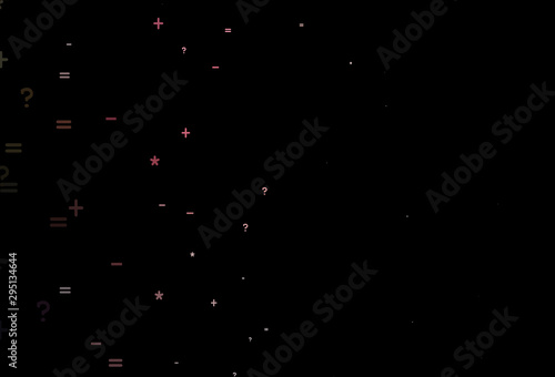 Dark Pink, Red vector texture with mathematic symbols.