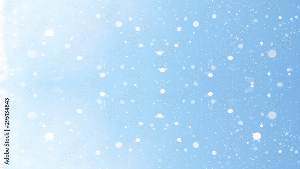 Winter christmas sky with falling snow -background panorama long banner