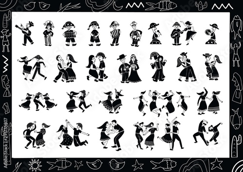 illustration of cordel style music and dance performances