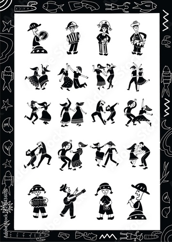 illustration of cordel style music and dance performances