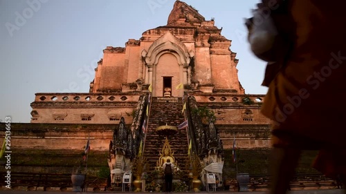 Historic Wat Chedi Luang Temple in Chiang Mai Thailand