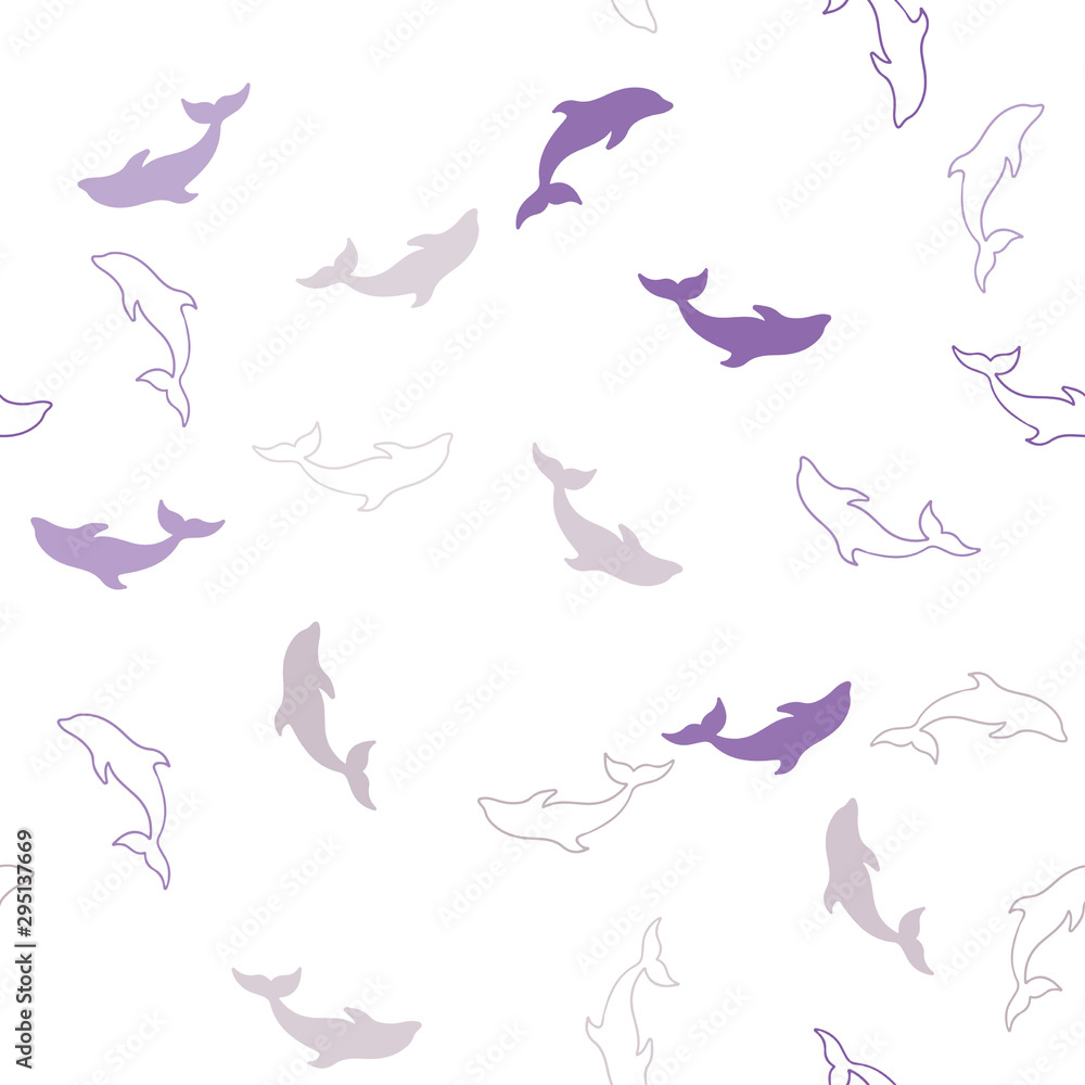 Light Pink, Green vector seamless background with dolphins. Modern abstract illustration with sea dolphins. Pattern for wildlife ad, booklets. Light Pink, Green vector seamless background with dolphins. Modern abstract illustration with sea dolphins. Pattern for wildlife ad, booklets.
