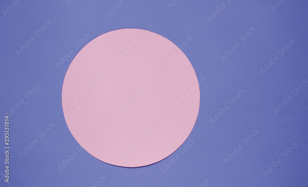 Purple background with pink pastel circle for copy space Purple background with pink pastel circle for copy space
