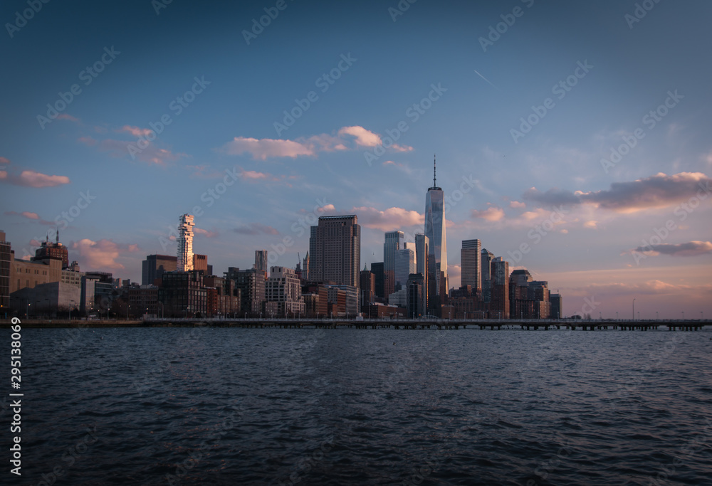 Fototapeta new york city skyline at sunset