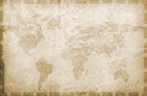 Old paper world map background