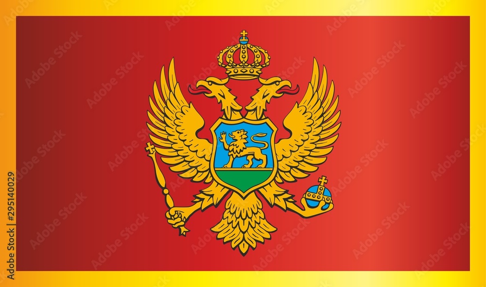 Obraz premium Flag of Montenegro, Montenegro. Template for award design, an official document with the flag of Montenegro. Bright, colorful vector illustration.