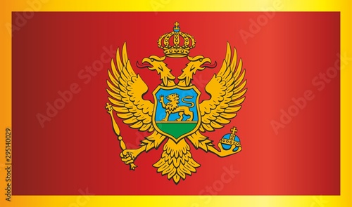 Flag of Montenegro, Montenegro. Template for award design, an official document with the flag of Montenegro. Bright, colorful vector illustration.
