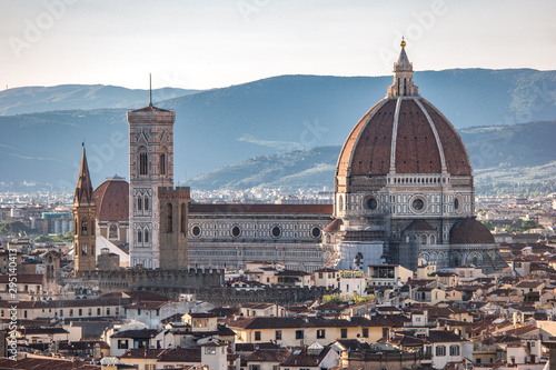 Florence skyline with Duomo. Basilica di Santa Maria del Fiore  Basilica of Saint Mary of the Flower in Florence  Italy
