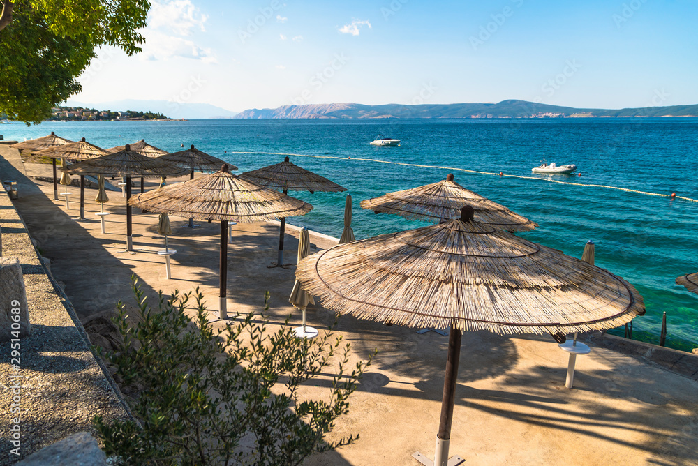 umbrellas by the sea. Croatia