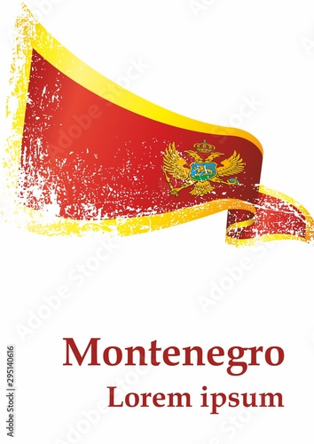 Flag of Montenegro, Montenegro. Template for award design, an official document with the flag of Montenegro. Bright, colorful vector illustration.