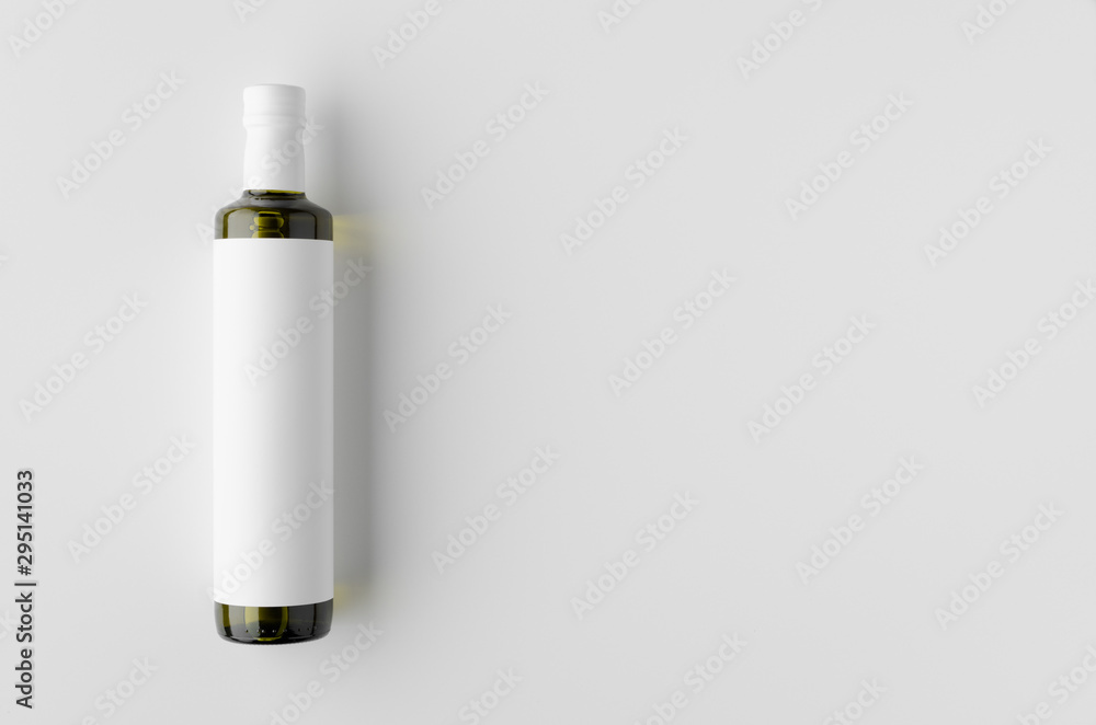 Olive / sunflower / sesame oil bottle mockup. Top view, blank label. Olive / sunflower / sesame oil bottle mockup. Top view, blank label.
