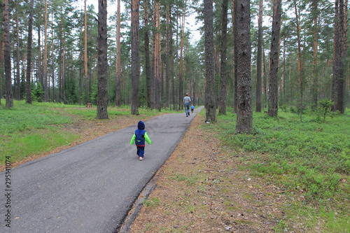 family running in the Park