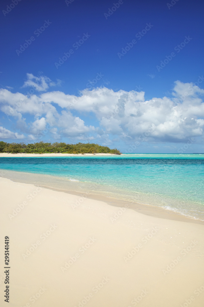 Sandy beach on the shore of Ouvea lagoon, Ouvea Island, Loyalty Islands, New Caledonia