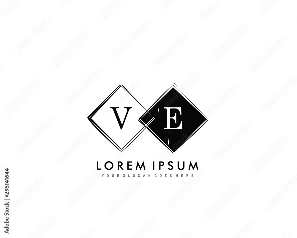 VE Initial beauty monogram logo vector Stock Vector | Adobe Stock