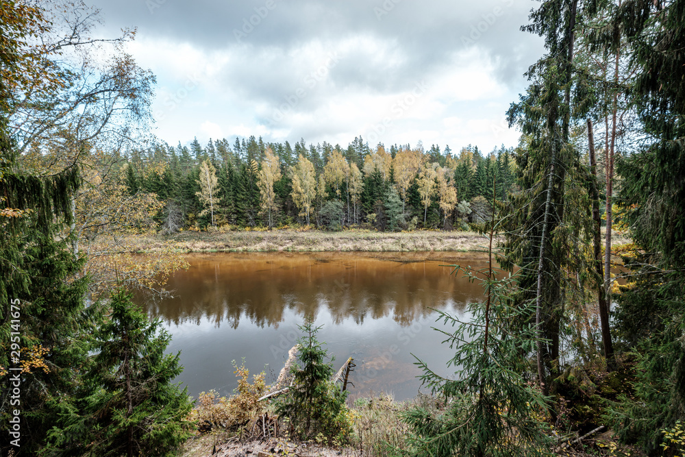 beautiful natural lake or river in autumn beautiful natural lake or river in autumn