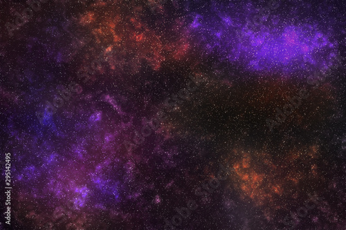 An abstract starry deep space nebula background image.