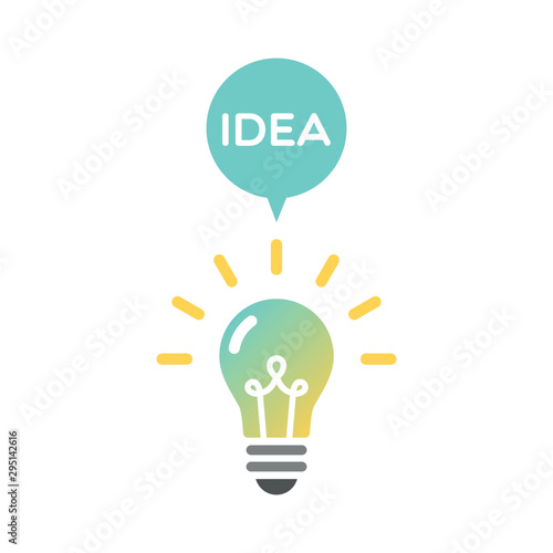 Light bulb idea. Vector illustration, flat design